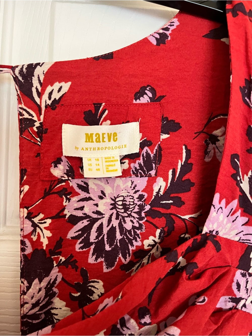 Maeve Red Floral High-Low Midi Dress - Picture 9 of 11